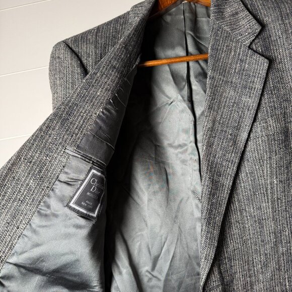 Christian Dior Monsieur Blazer Jacket Men's 100% Silk, Fully Lined Gray/Black - Picture 10 of 10